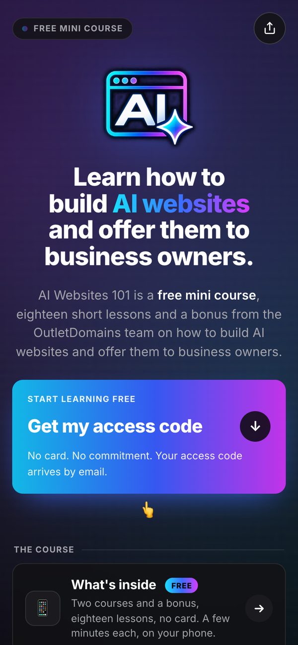 AI Websites 101's link in bio